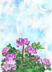 flowers and clouds abstract background