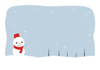 雪だるまのメッセージカード
