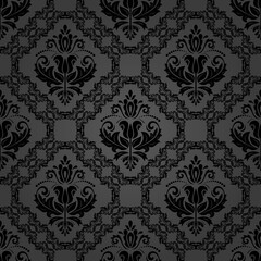 Classic seamless black pattern. Damask orient dark ornament. Classic vintage background. Orient ornament for fabric, wallpaper and packaging