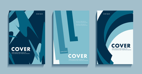 Modern poster for tournaments, invitations, awards or cups. Set of card templates in blue color. Background geometry shape in the vector illustration.