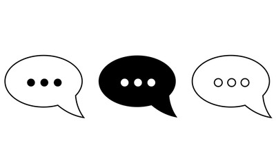 Chat icon, sms icon, comments icon, speech bubbles Icon vector flat design