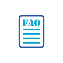 FAQ information icon isolated on white background