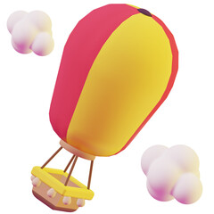 3d travel icon - hot air balloon icon