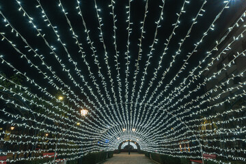 Christmas illuminations in the streets of Ovar, Portugal.
