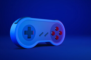 Retro game controller on 3d illustration