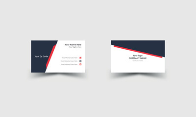 Double Sided Professional Minimal Simple Business Card, Print Layout Stylish Vector Illustration File