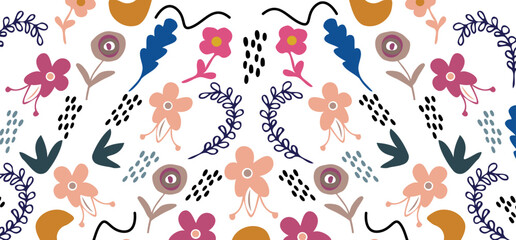 Abstract flower pattern, vector drawing. Print for printing on fabric, children's clothing. Vector patern.