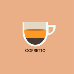 Delicious corretto icon. Drink vector illustration design