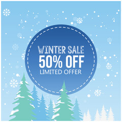 Winter sale poster design