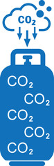 Capture and storage CO2 icon, capture CO2 gas icon blue vector