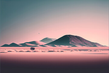 Fototapeta na wymiar minimalistic pastel color landscape background, generative ai