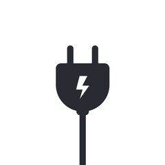 Lightning icon. High voltage. Protection against electric shock. Electric charging. Thunderbolt sign. Charging icon. Electricity sign. Electrical cable. Power socket. Electrical wire. Charger sign.