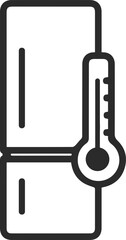 Freezer control icon, temperature controller icon black vector