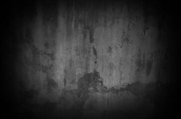 Old wall texture cement dark black gray background abstract grey color design are light with white gradient background.