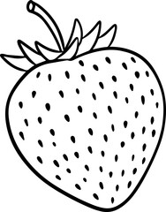 Illustration of a strawberry in a hand-drawn style.