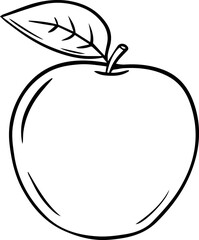 Illustration of an apple in a hand-drawn style.