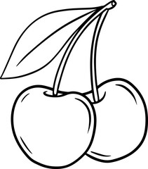 Illustration of a cherry in a hand-drawn style.
