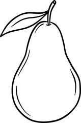 Illustration of a pear in a hand-drawn style.