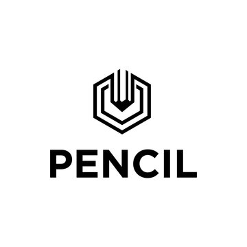 pencil logo design geometric shape