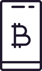 Single line icon of crypto on isolated white background. High quality editable stroke for mobile apps, web design, websites, online shops etc.