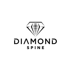 diamond logo with abstract spine symbol