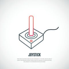 Retro game joystick icon isolated on white background. Joystick sign. Vector illustration.