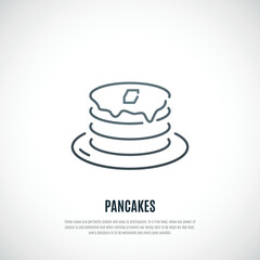 Pancakes icon isolated on white background. Sweet breakfast sign. Vector illustration.