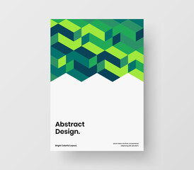 Fresh geometric pattern catalog cover template. Simple annual report A4 design vector illustration.