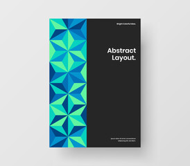 Naklejka na ściany i meble Premium brochure A4 vector design concept. Isolated geometric tiles pamphlet illustration.