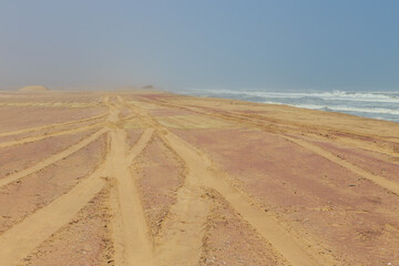 Rough waves of the Atlantic Ocean ,Walvis Bay. Swakopmund, Namibia.