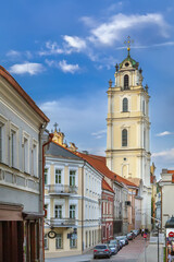 Fototapeta na wymiar Bell Tower of St. John‘s Church, Vilnius, Lithuania