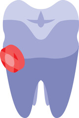 Gemstone tooth icon isometric vector. Care clean. Oral implant