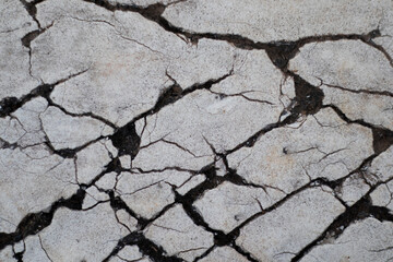 Obraz premium cracks on old road surface