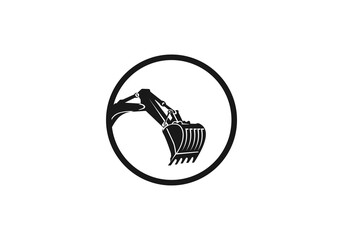 heavy equipment excavator company logo icon business background symbol illustration