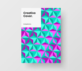 Creative mosaic pattern journal cover illustration. Modern brochure A4 design vector layout.