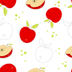Vector illustration for fabric or packaging with red apples.