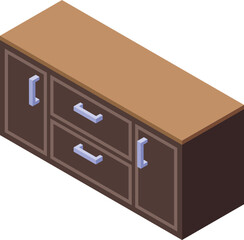 Wood kitchen icon isometric vector. Interior island. Home wooden