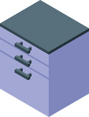 Kitchen drawer icon isometric vector. Home table. Wooden room