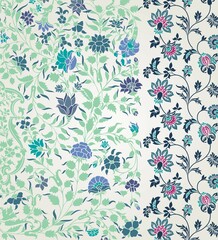 wedding card design, traditional paisley floral pattern , royal India	