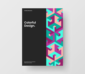 Isolated company cover design vector illustration. Abstract mosaic pattern poster template.