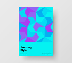 Fototapeta premium Unique flyer A4 design vector illustration. Original geometric shapes book cover layout.