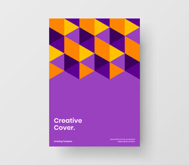 Amazing geometric hexagons presentation template. Simple corporate identity A4 design vector concept.