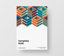 Unique geometric pattern cover illustration. Premium company brochure A4 design vector concept.