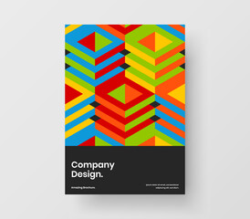 Amazing leaflet design vector layout. Simple mosaic shapes book cover concept.
