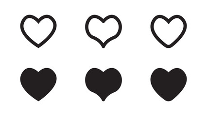 Heart icons. Love symbol, Valentine's day. vector illustration.