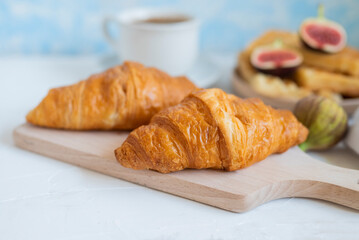 sweet tasty breakfast croissants pastries
