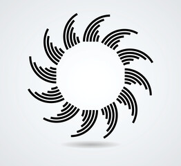 Obraz premium Lines in Circle Form . Spiral Vector Illustration .Technology round Logo . Design element . Abstract Geometric shape . 