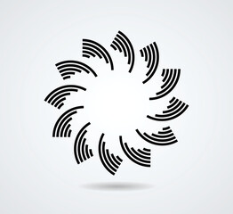 Lines in Circle Form . Spiral Vector Illustration .Technology round Logo . Design element . Abstract Geometric shape .
