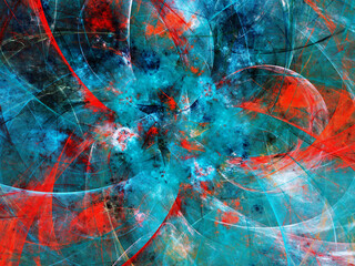 blue abstract fractal background 3d rendering illustration