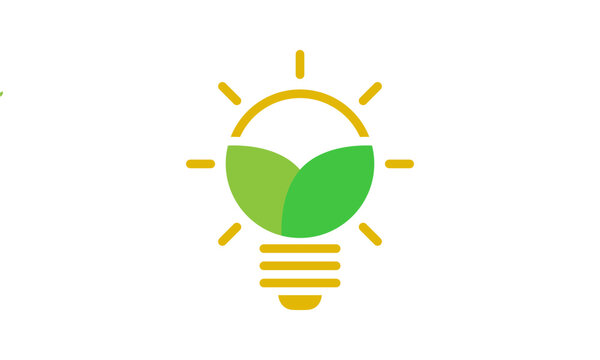 Eco lamp logo simple and unique design vector image